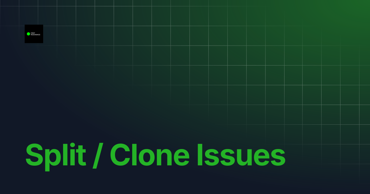Split / Clone Issues | ION Factory OS 2.0